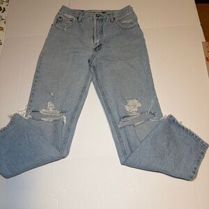 Bugle Boy 705 Light Blue Distressed Denim Jeans